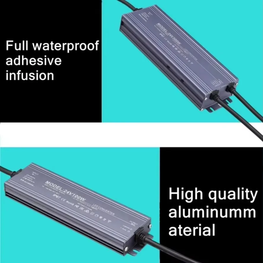 محول الإضاءة مقاوم للماء إمدادات الطاقة IP67 IP68 AC220V إلى تيار مستمر 12 فولت 24 فولت LED سائق 100 واط 200 واط 300 واط 400 واط 500 واط محول خارجي #4