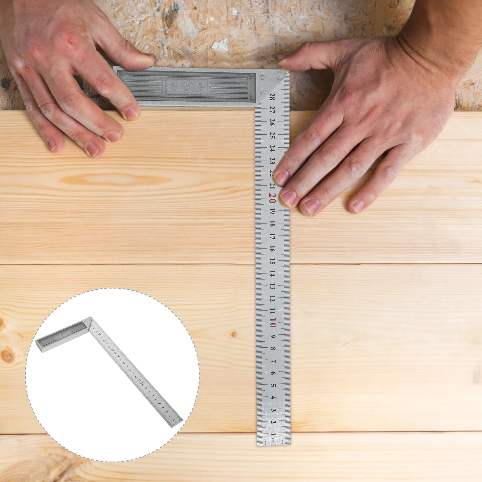 

L-Square Steel Ruler Compact Metal 90 Degree Right Angle Measuring Tool Lightweight for Woodworking L-Square Steel Rulers