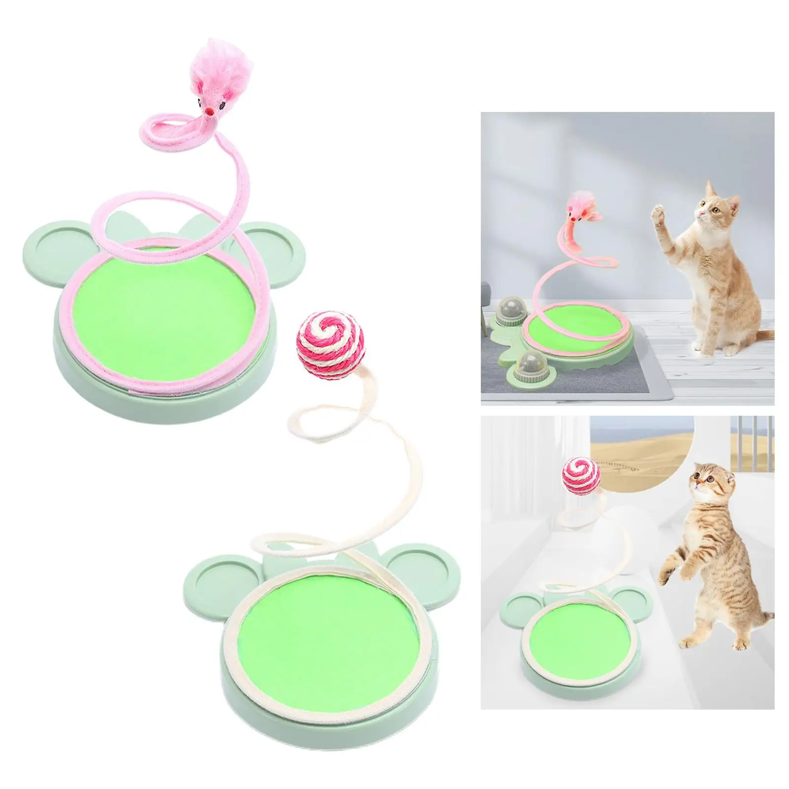 Cat Spring Toy, Scratcher Teaser Toy Plush Toy Pet Supplies Interactive for Kitty Indoor Kitten Training Play Games