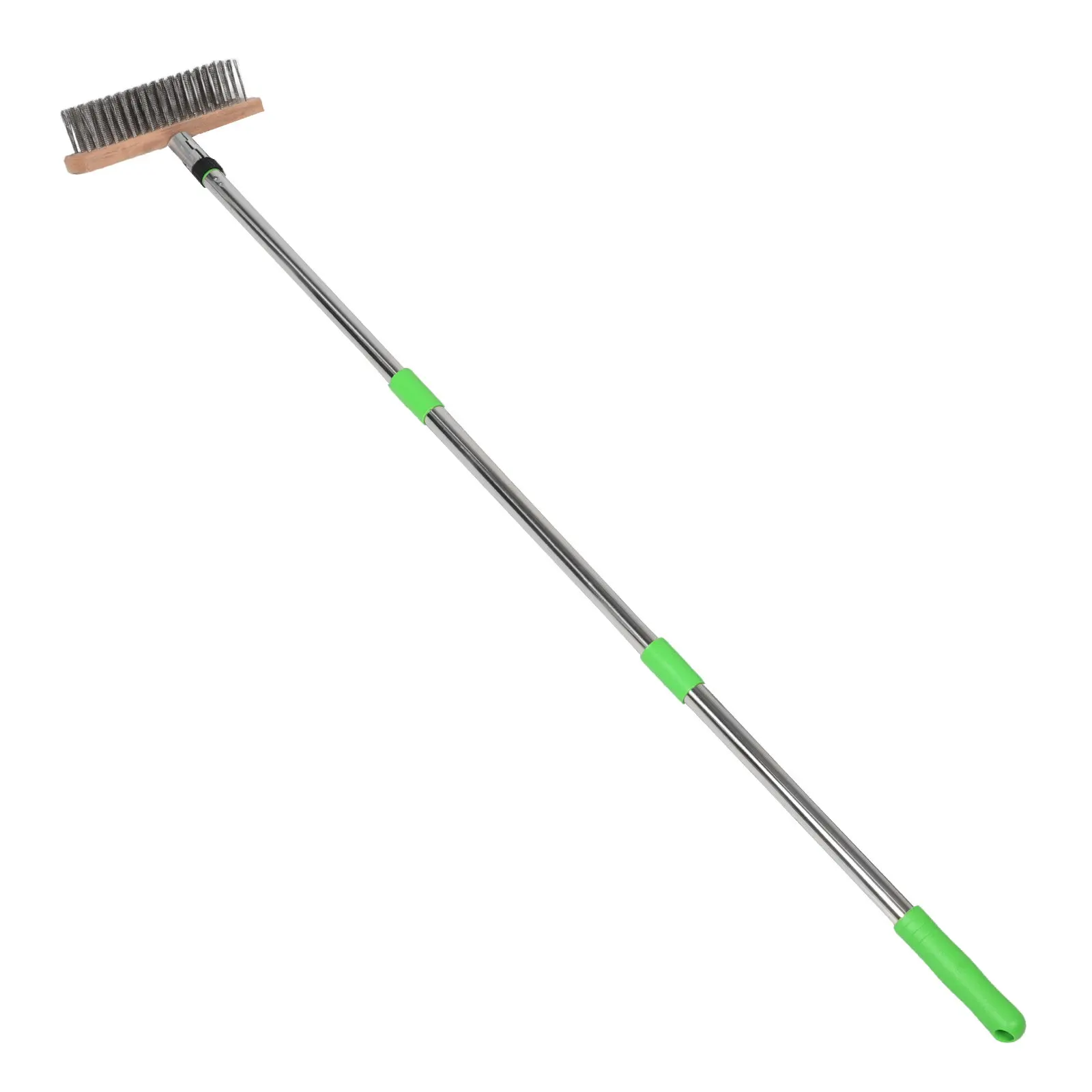 1.2m Stainless Steel Pool Cleaning Brush Heavy Duty Hard Bristle Outdoor Scrub Brush for Swimming Pool Walls Concrete Floors