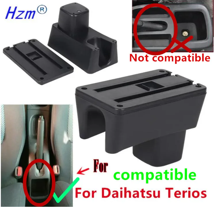 For Daihatsu Terios Armrest box For Daihatsu Terios Car Armrest box Storage box Interior Retrofit USB charging Car Accessories