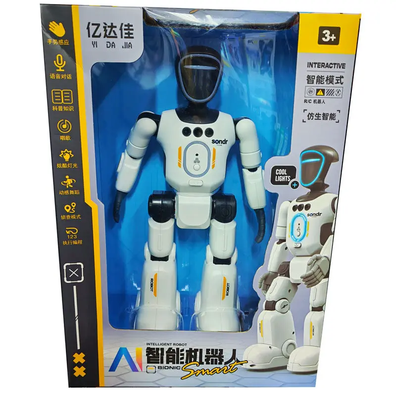 

2026 Smart Programming Gesture Sensing Remote Control Robot 2.4G Joint Mobility Breathing Light Recording Function RC Robot New