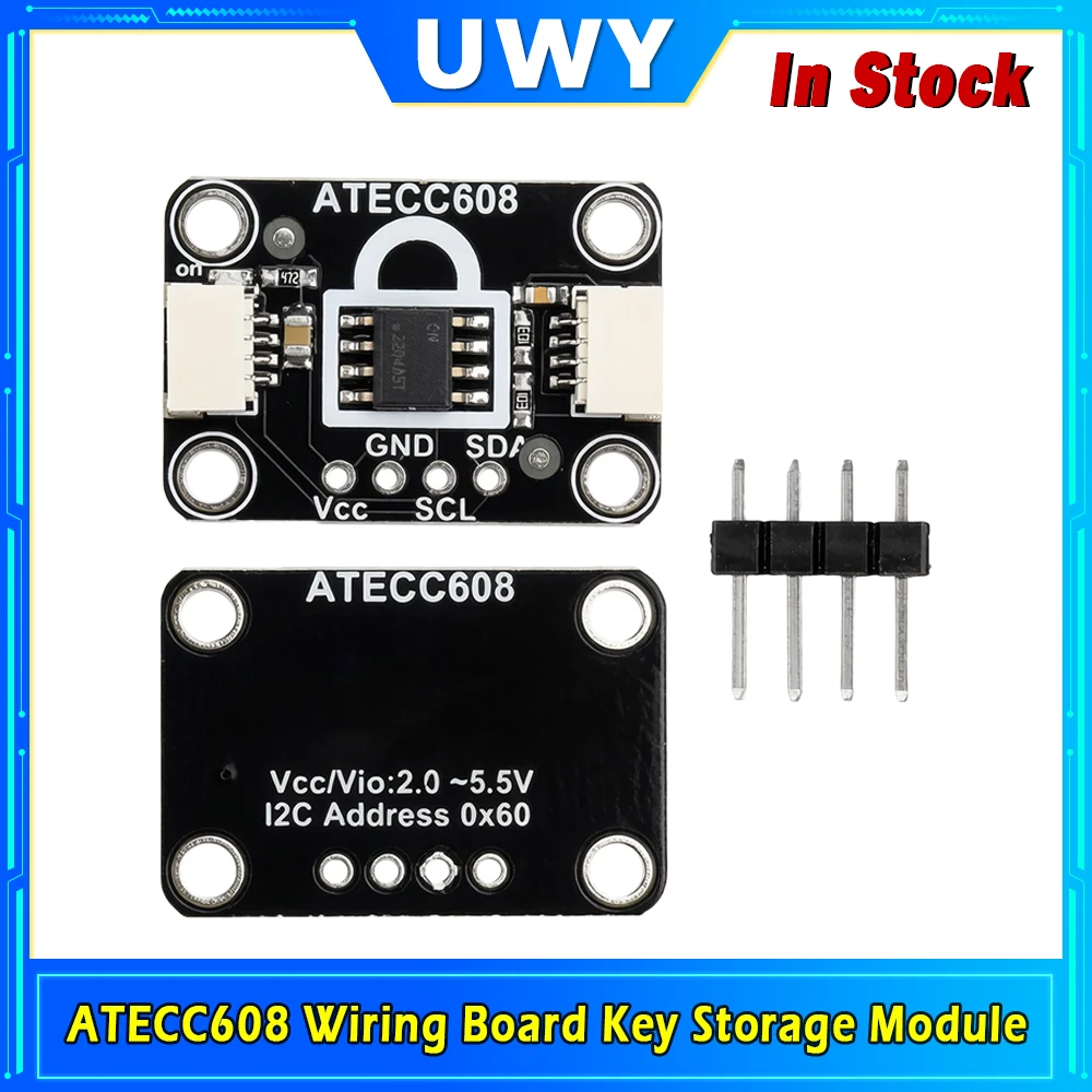 ATECC608 Key Storage Module, Crypto Authentication Chip Board, I2C Interface 2.0V-5.5V Security Encryption Module For IoT Device