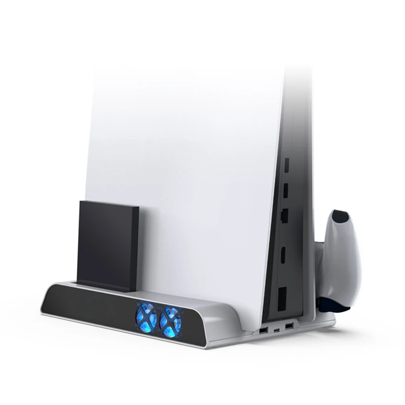 For /Slim/Pro Multi-Function Cooling Base with Dual Wireless Controller Charger Mobile Hard Disk Storage Rack-DTD2
