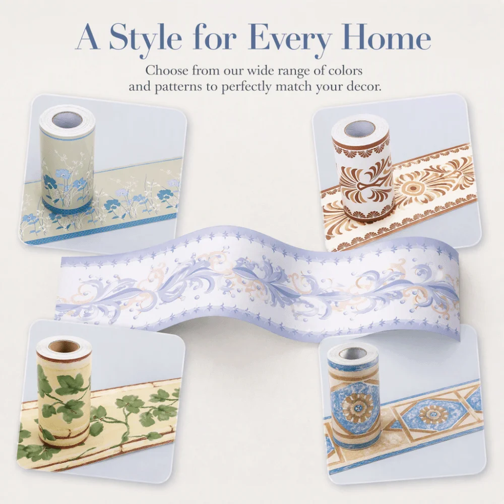 Fashion 10 Meter Wall Base Thickened Anti-collision Wall Sticker Soft Self Adhesive Skirting Line Living Room