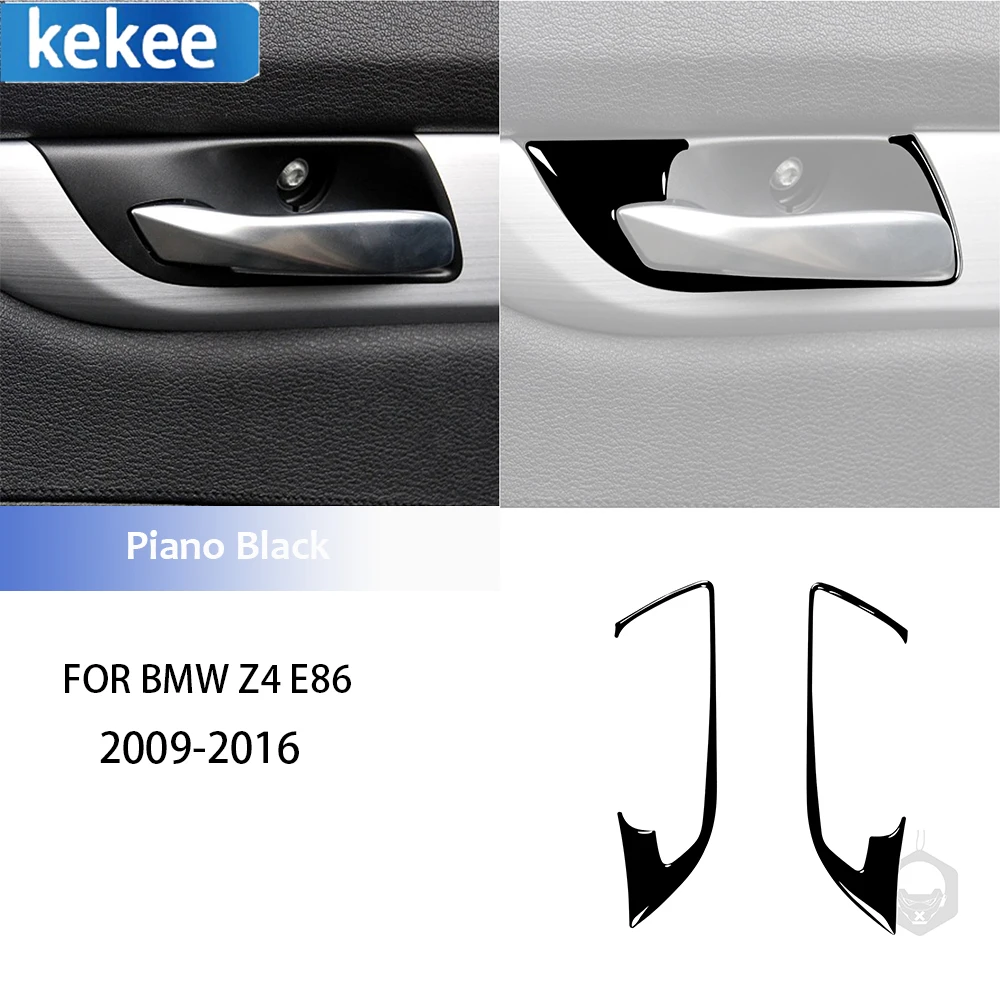 For BMW Z4 E89 2009-2016 Piano Black Trim Decal Inner Door Handle Bowl Cover Decoration Frame Sticker Auto Interior Accessories