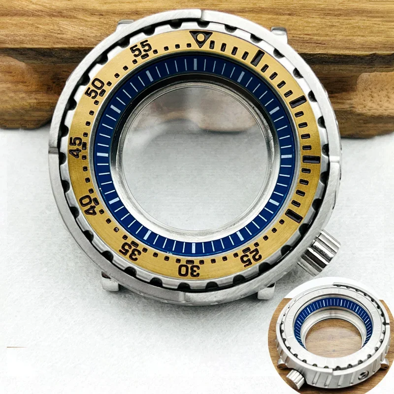 Boîtiers de montre en verre saphir de thon, 47mm, adaptés au mouvement NH34 NH35 NH36 4R35 7S26, couverture arrière transparente, boîtiers de montre de plongée