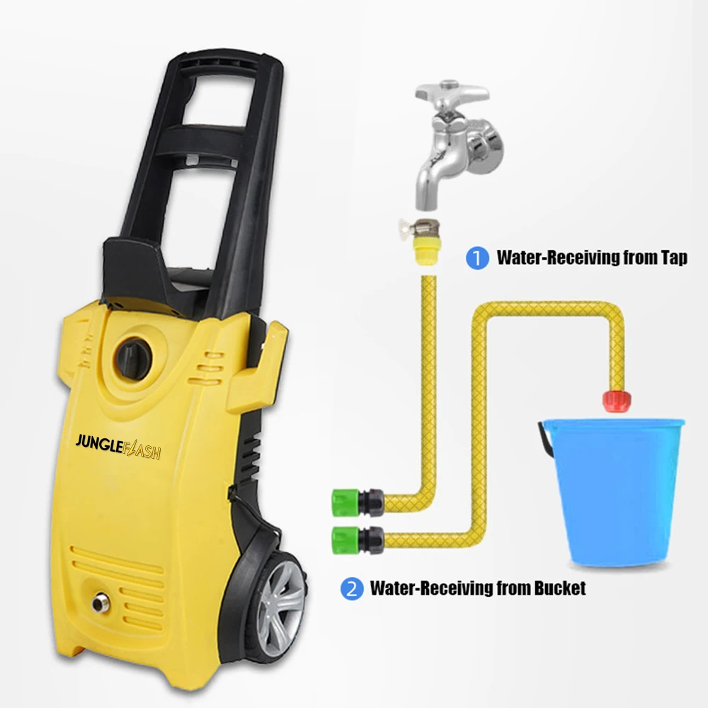 JUNGLEFLASH 2000W 160Bar High Pressure Washer Water Jet Self Priming Portable Car Washer Pump Sprayer Water Pump Washing Machine