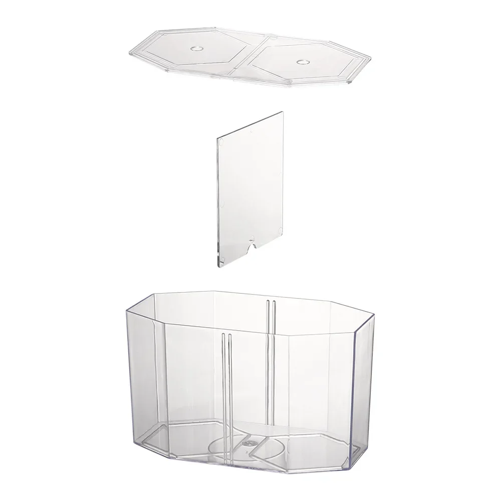 Transparent Acrylic Betta Fish Tank, Double-grid Rhombus Guppy Aquarium, Hatching and Breeding Isolation Box