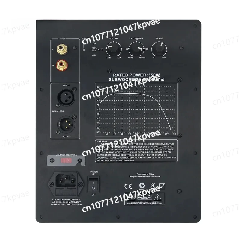 Wishcolor Subwoofer Board Plate Amplifier Ethics Sound 350W Closed & Phase-Inverted Subwoofers