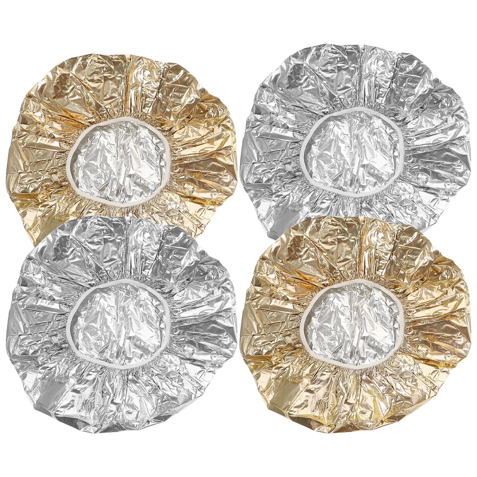 

4Pcs Aluminum Foil Hair Processing Caps Deep Conditioning Heat Hair Dye Coloring Treatment Caps Tin Foil Hat Baking Oil Hat