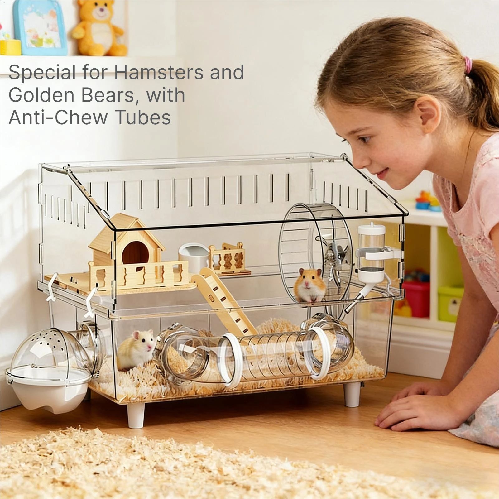Large Detachable Hamster Cage 17.7x11.8x13.5 In Enrichment Play House For Small Animal Mouse Rat Outdoor Travel Pet Supplies