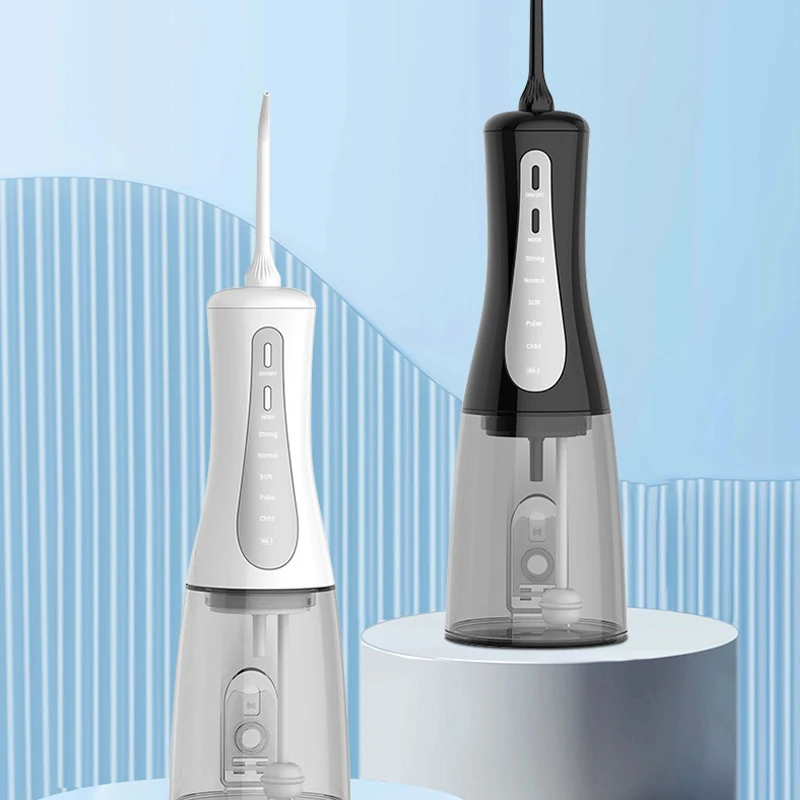 Nuevo irrigador Oral, hilo Dental recargable por USB, chorro de agua Dental portátil, limpiador de dientes impermeable de 350ML, 6 puntas para el cuidado bucal
