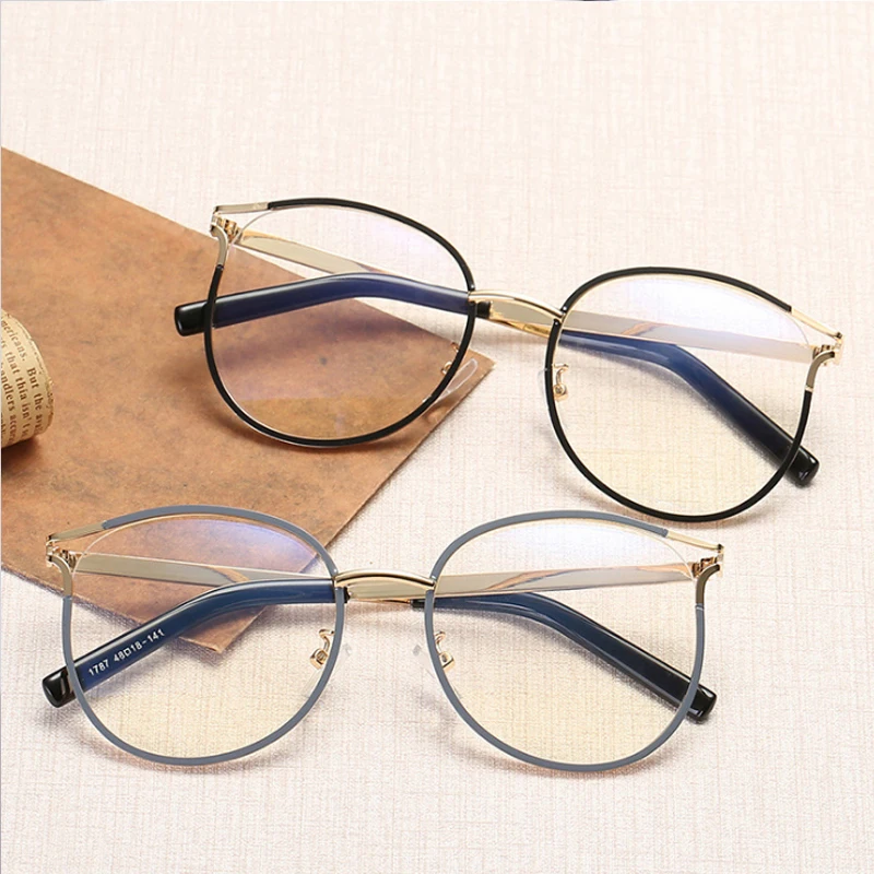 Cat Ears Glasses Large Frame Hollow Anti-Blue Light Glasses Frame Mobile Phone Computer Goggles