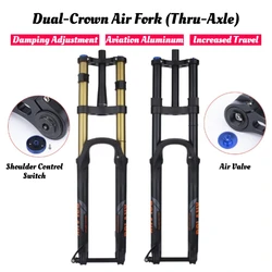 BOLANY Mountain Bike Double Crown Forks,MTB Fork,Damping Shock Absorber,XC,AM,DH Suspension,Travel,180mm,29inch,E-bike Fork