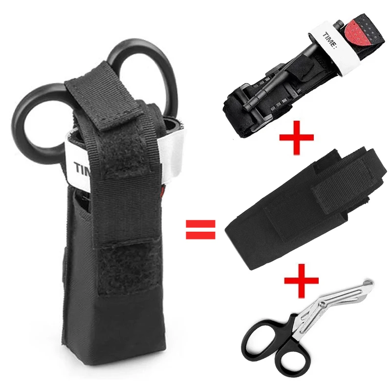 Survival Tactical Molle Bag Combat Holder Hunting Camping Military Pouch Tourniquet Bandage Scissors Hemosis Kit Belt C2