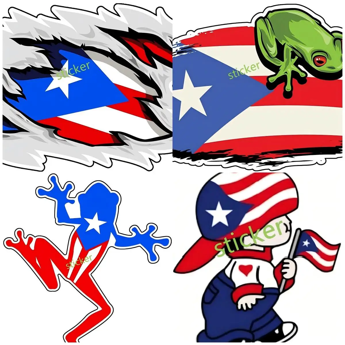

Puerto Rico Coolest Cartoon Car Sticker Styling Motorcycles Bumper Rear Windshield Laptop Cover Scratch De