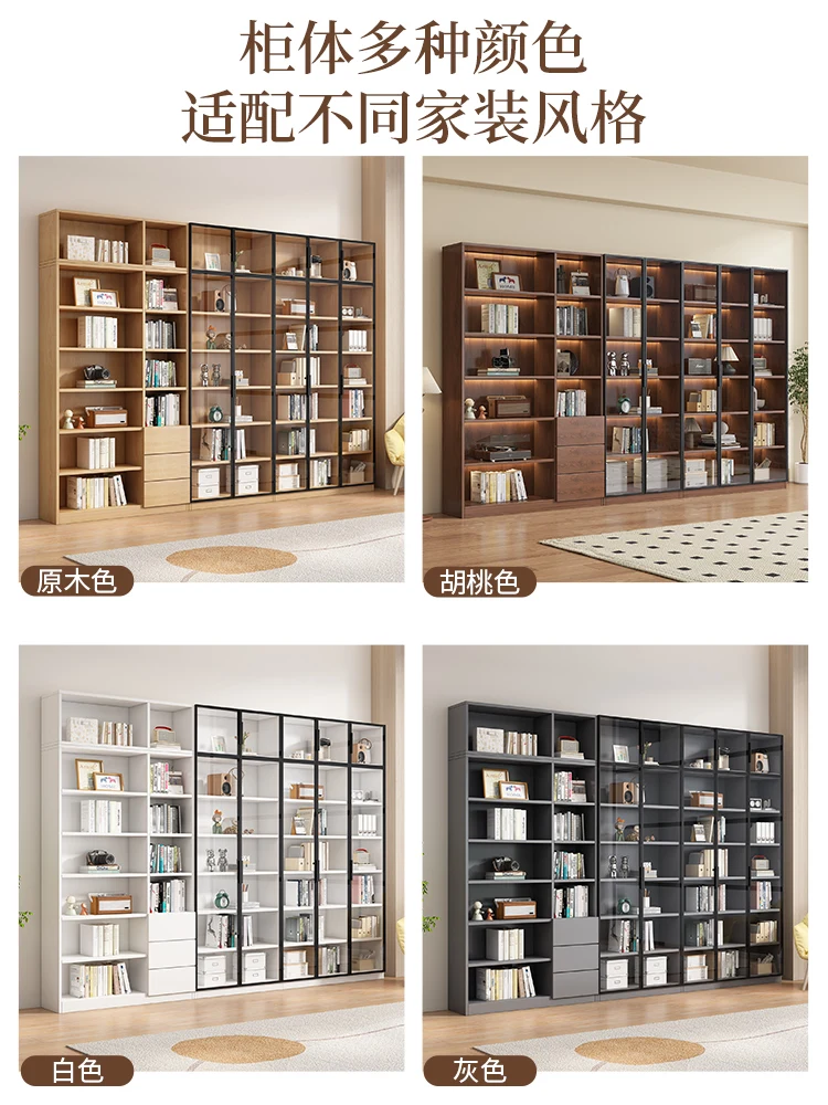 خزانة كتب مخصصة على الطراز القديم في العصور الوسطى، باب زجاجي، خزانة مشروبات لغرفة المعيشة، جدار كامل متكامل لرف الكتب العلوي