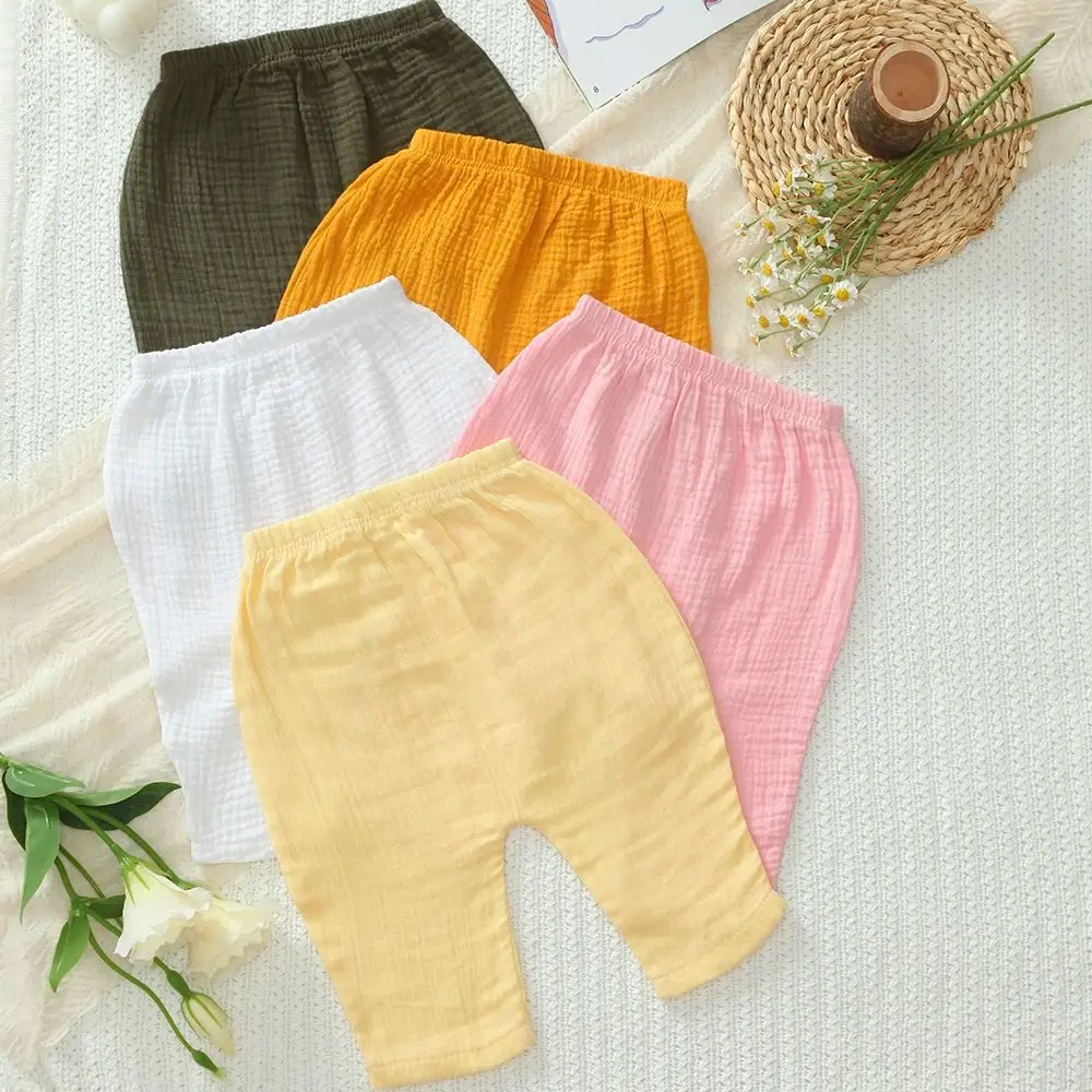 

5 Pack Comfortable Cotton Baby Pants, Soft Pull-on Infant Leggings for Boys and Girls, Basic Plain Babies Trousers