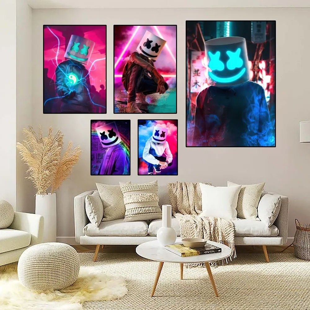 DJ M-Marshmello Poster Home Room Decor Aesthetic Art Wall Painting Stickers