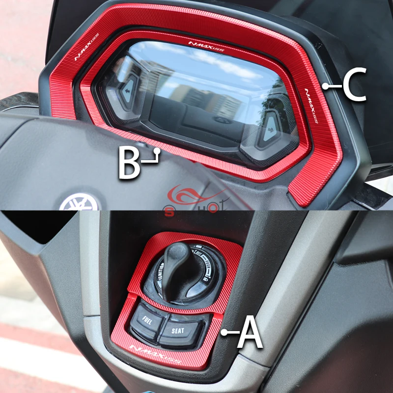 لياماها NMAX155 NMAX 155 2025 دراجة نارية اكسسوارات واقي للشاشة لوحة القيادة قفل الباب الكهربائي التبديل غطاء غطاء حامي #2