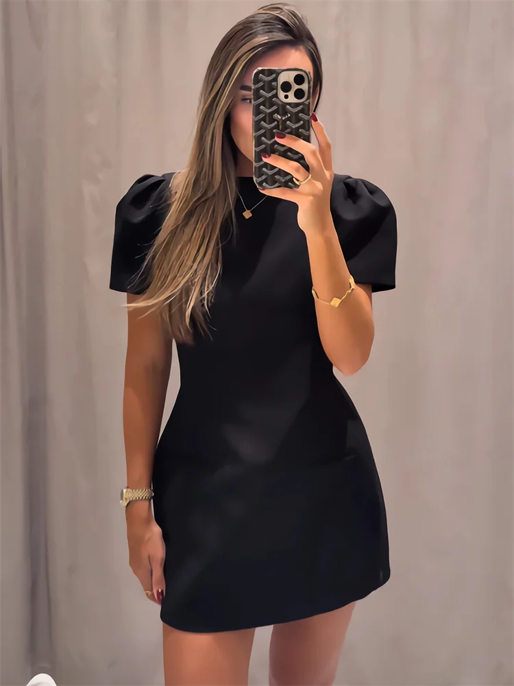 Tossy-minivestido plisado de manga corta para mujer, minivestido con bolsillos y cremallera, para ir al trabajo, verano 2026, nuevo vestido liso