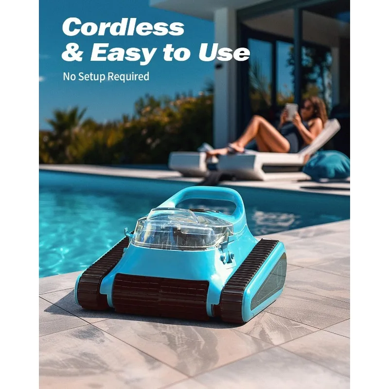 Inground Pool Vacuum: Cordless Automatic Robotic Pool Cleaner for Pool Wall and Waterline Cleaning,