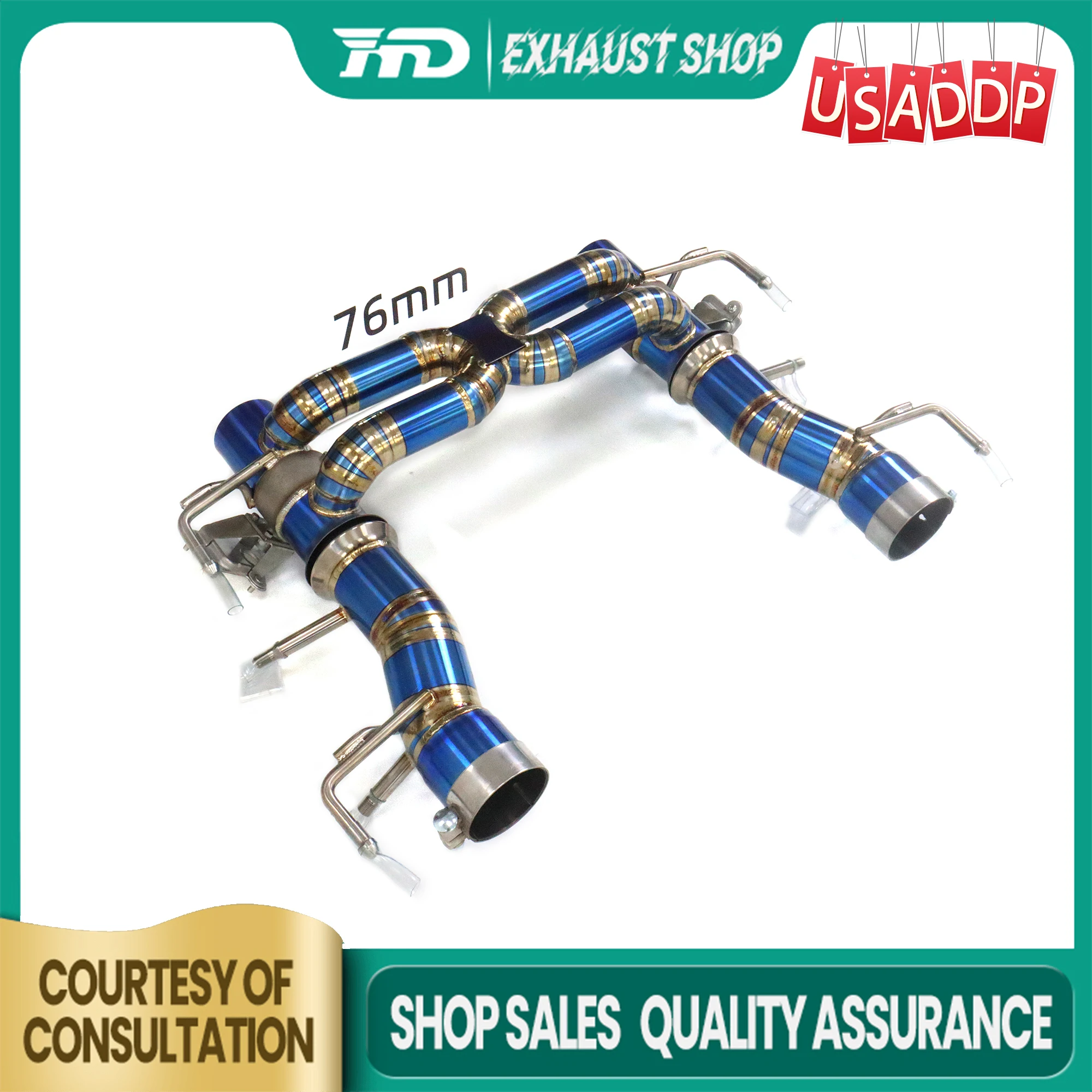 

HMD Exhaust system for Ferrari SF90 Ti OEM Valve X-tube design Increased power large pipe diameter 76mm Catback