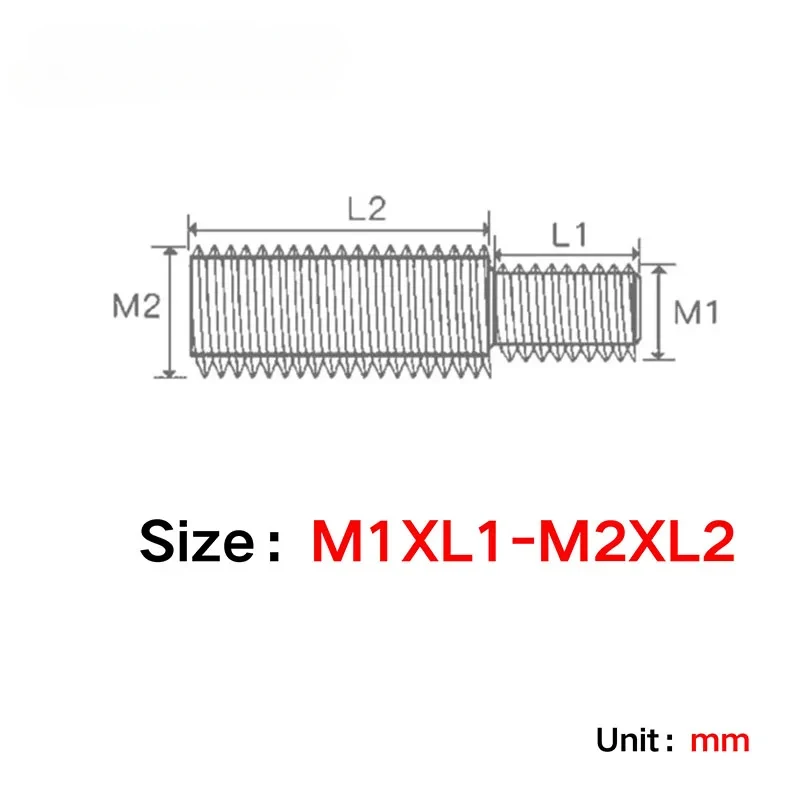 304 الفولاذ المقاوم للصدأ مزدوجة رئيس نقل مسامير M3 M4 M5 M6 M8 M10 M12 M14 M16 M20 موضوع محول ذكر إلى ذكر تحويل الترباس
