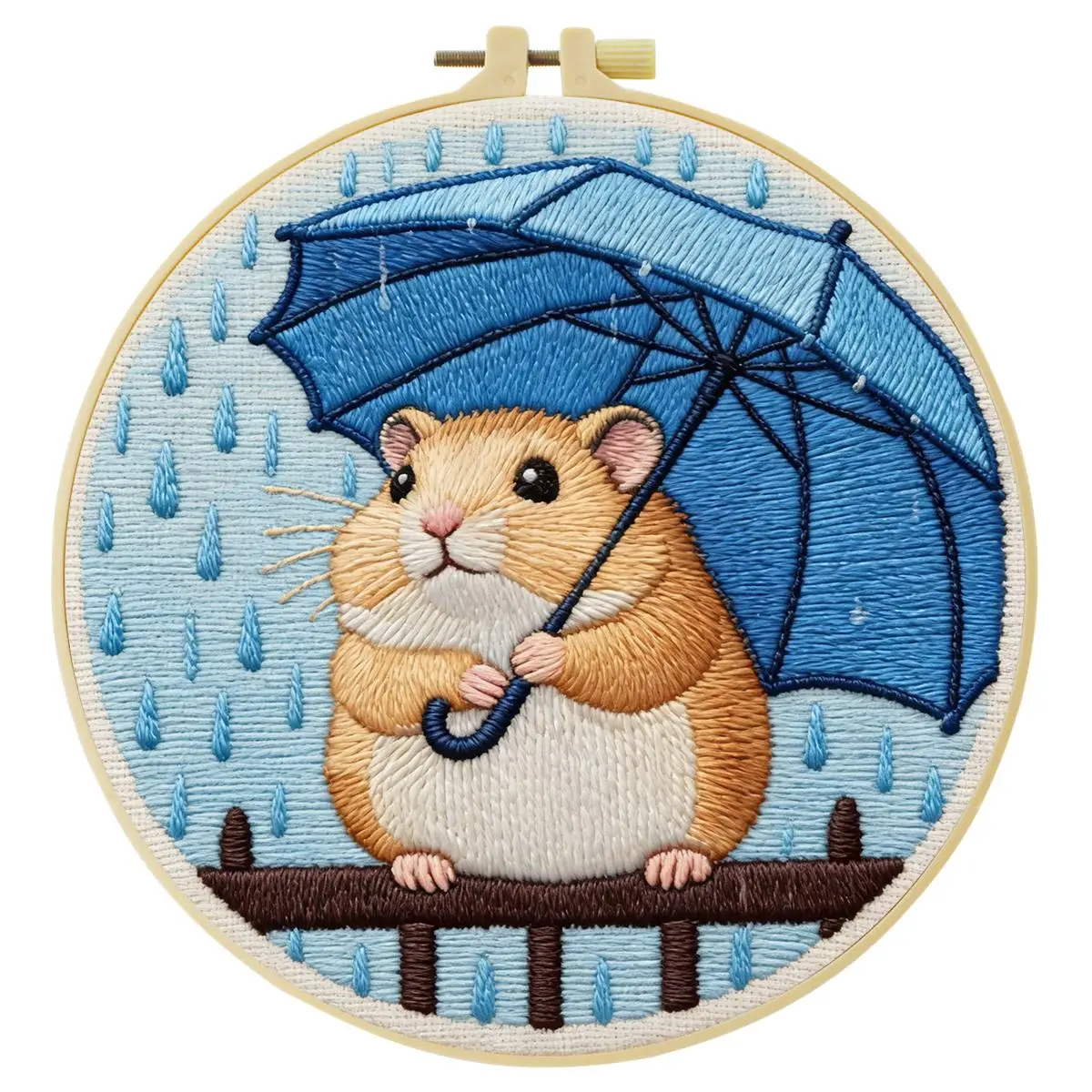 1 Stück 20X20CM/15X15CM 7,87/6,3 Zoll Hamster Stickerei-Starter-Set DIY-Kit DIY-Stickerei-Set Handarbeit Nähkunst Heimdekoration – Detail 3