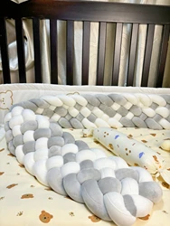 2M Six Strands Bed Circumference Braided Twist Anti-collision Newborn Bumper Infant Knot Crib Cushion Bumper For Infant