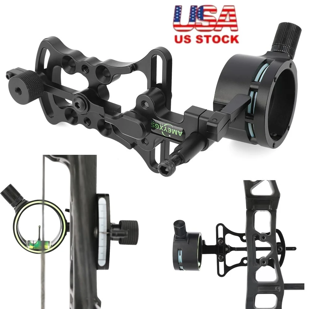 

1PC Compound Bow Sight Aluminum Alloy 0.019 inch Optical Fiber 1Pin Sight Archery Hunting Shooting Target Practice Sight Aiming