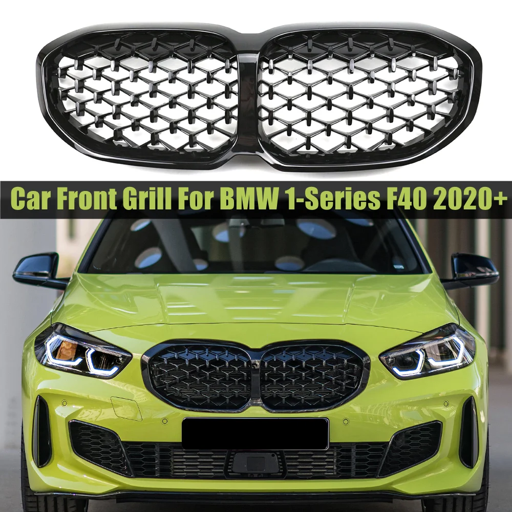 

For BMW F40 1-Series 2020+ Car Front Grill Kidney Bumper Grille Black Diamond Style Racing Grills Replacement Parts Car Styling
