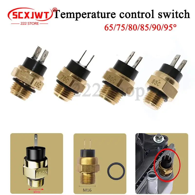 M14/16 65/75/80/85/90/95℃ Electric Radiator Coolant Temperature Thermostat Switch Temp Sensor For ATV Quad Motorcycle