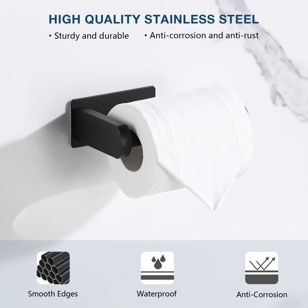 Toilet Paper Holder Self Adhesive Stainless Steel Rustproof Adhesive Toilet Roll Holder No Drilling Stainless Steel Wall-mounted