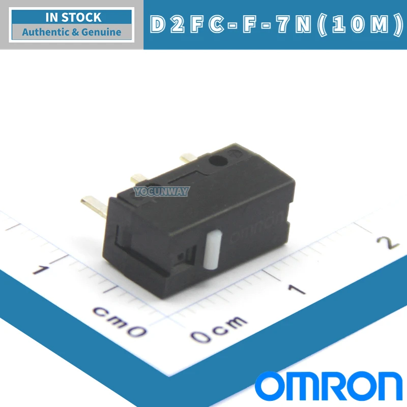 10PCS-100PCS D2FC-F-7N(10M) New Authentic Original OMRON Micro Switch White Dot Limit Switch 3 Pin Mouse Button Repair wholesale