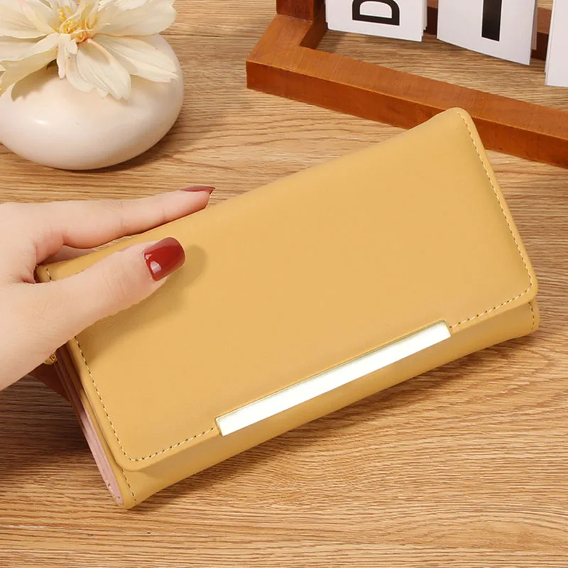 

High-end wallets ladies long shaped purse large capacity clutch bag high quality fashion simple double wallet mobile phone bag