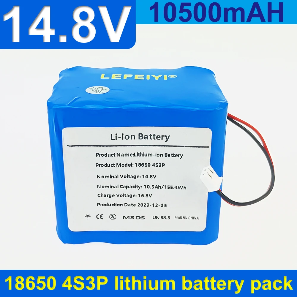 18650 Battery 12V Battery Pack 10500mAh 4S3P Built-in 40A Balanced BMS for Outdoor power supply for solar powered stalls