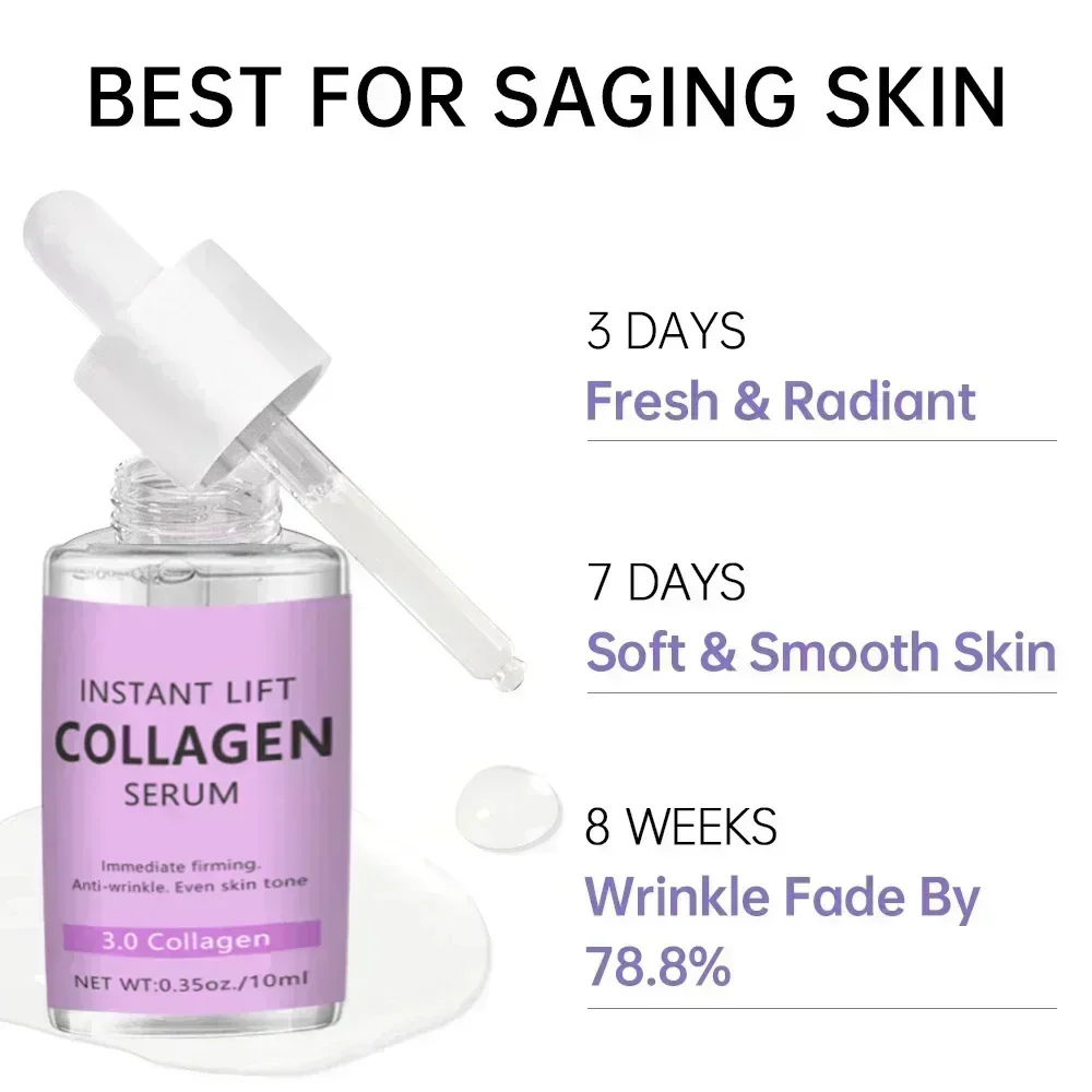 Collagen Wrinkle Remover Face Serum Anti Aging Whitening Moisturizing Fade Fine Lines Dark Spots Brightening Cosmetics