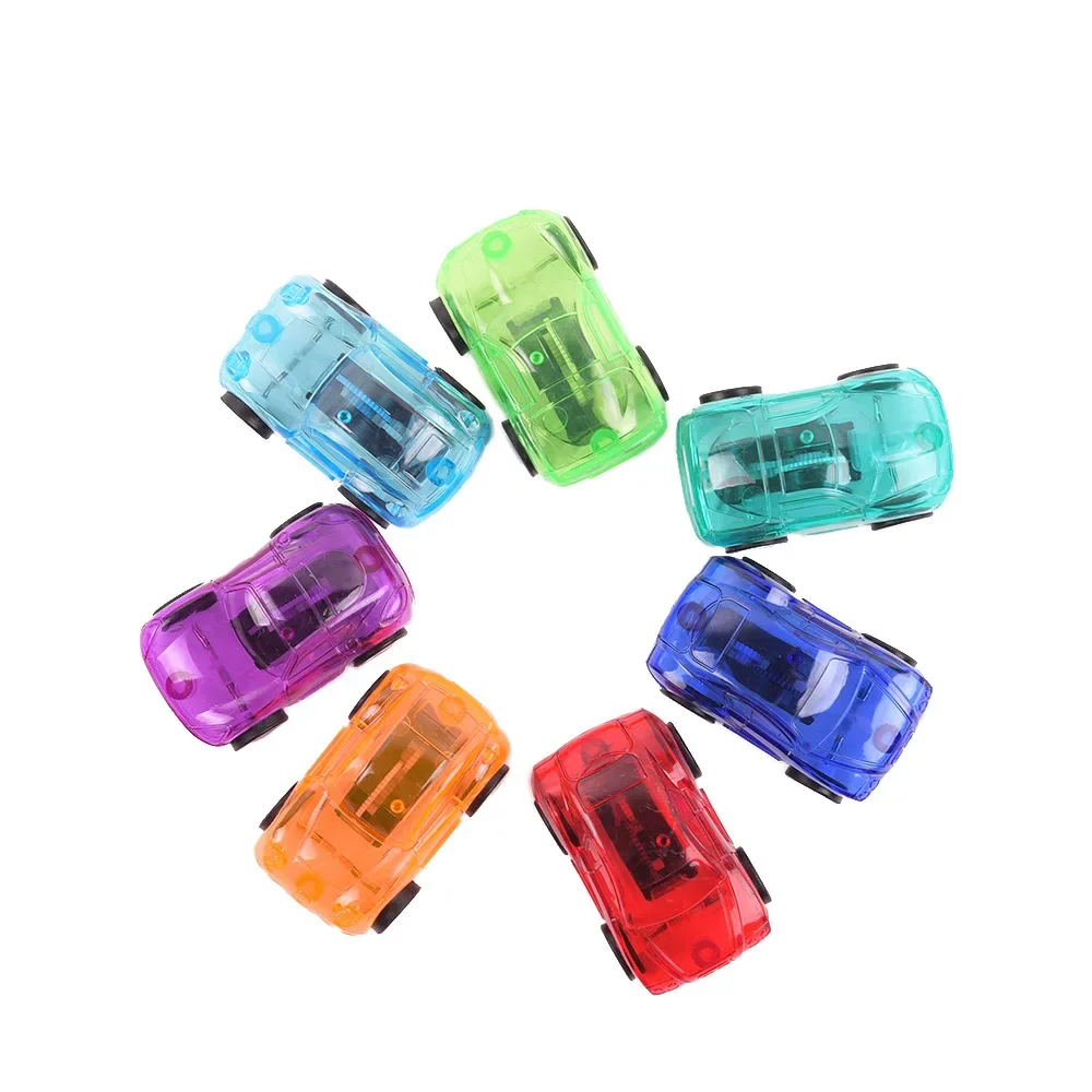 30PCS  8 mini transparent rebound car plastic toys, street vendor toys, gifts