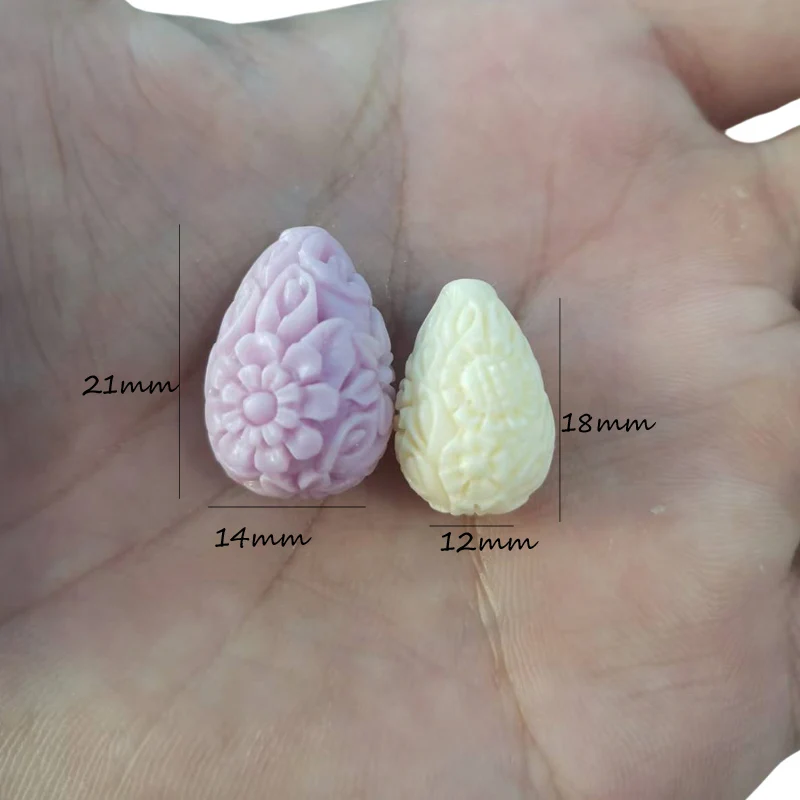 10 teile/los 27mm 33mm 40mm Korallen perlen Große Korallen Blume perlen Drop Form Cabochon Mix farbe für schmuck machen – Detail 1