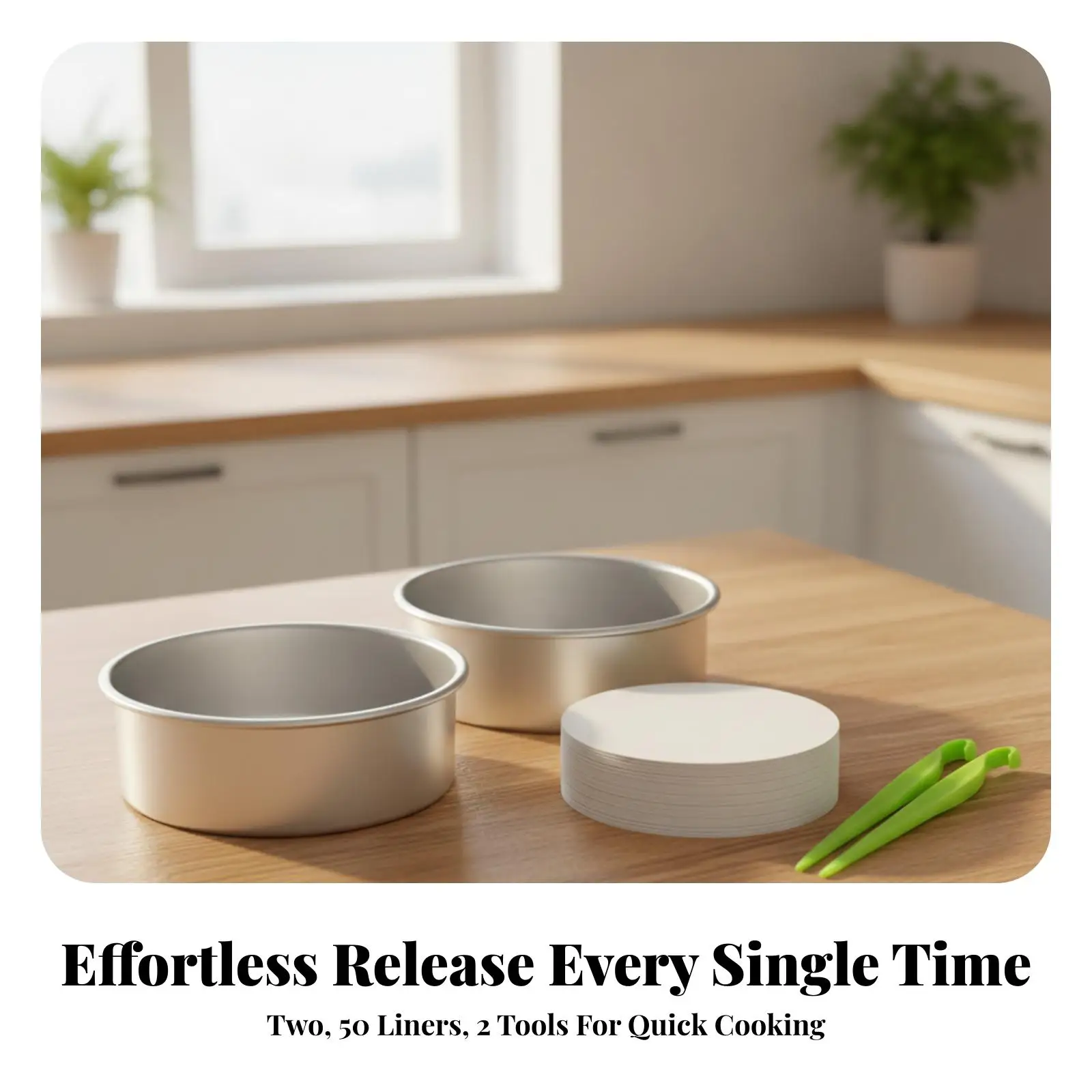 Cake Tin Round Shape Aluminum Mold with Liners and Release Tool for Cake Decorating Kit