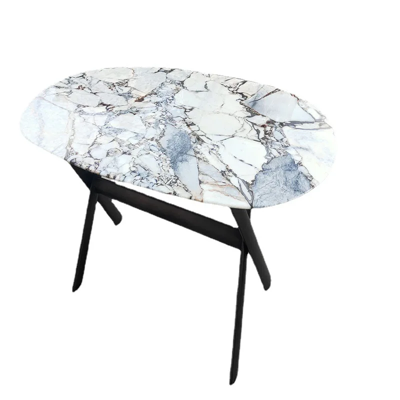 

New Chinese light luxury oval dining table, designer marble table