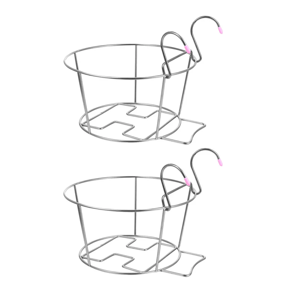 Stainless Steel Wall Mounted Flower Pot Holders 2 Pack Heavy Duty Balcony Railing Hanging Planter Brackets