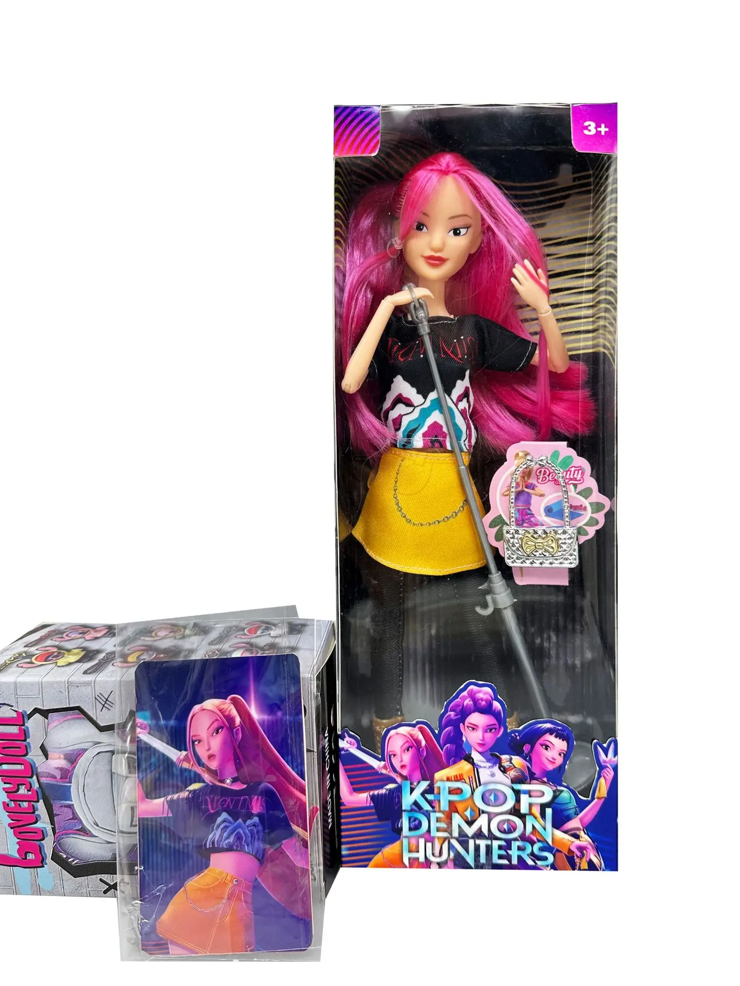 K-POP Demon Hunting Girl Group Anime Marioneta de 12 articulaciones de 11,5 pulgadas con luces de arcoíris