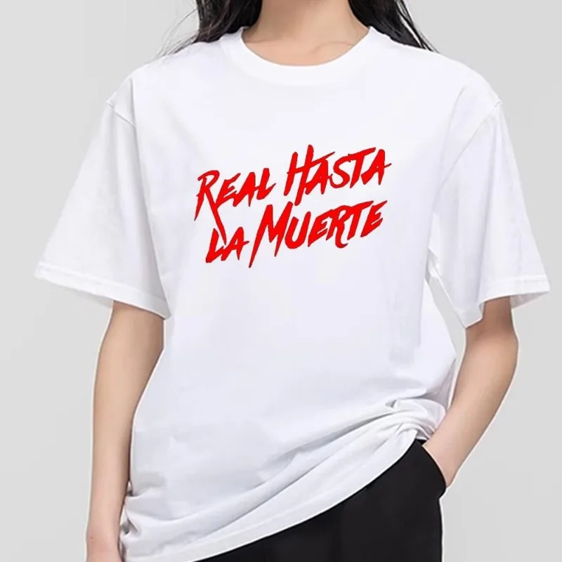 Rapper Anuel AA Real Hasta La Muerte T Shirt Men Couple Combination Clothes Short Sleeve Collar Fashion T-shirt Women Cotton