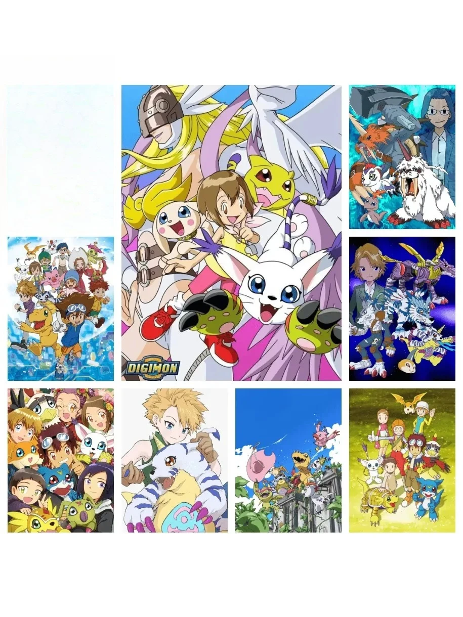 Pintura de diamante de Anime Digimon Adventure, Kit Diy 5D, cuadro de mosaico de dibujos animados japoneses para niños, regalo