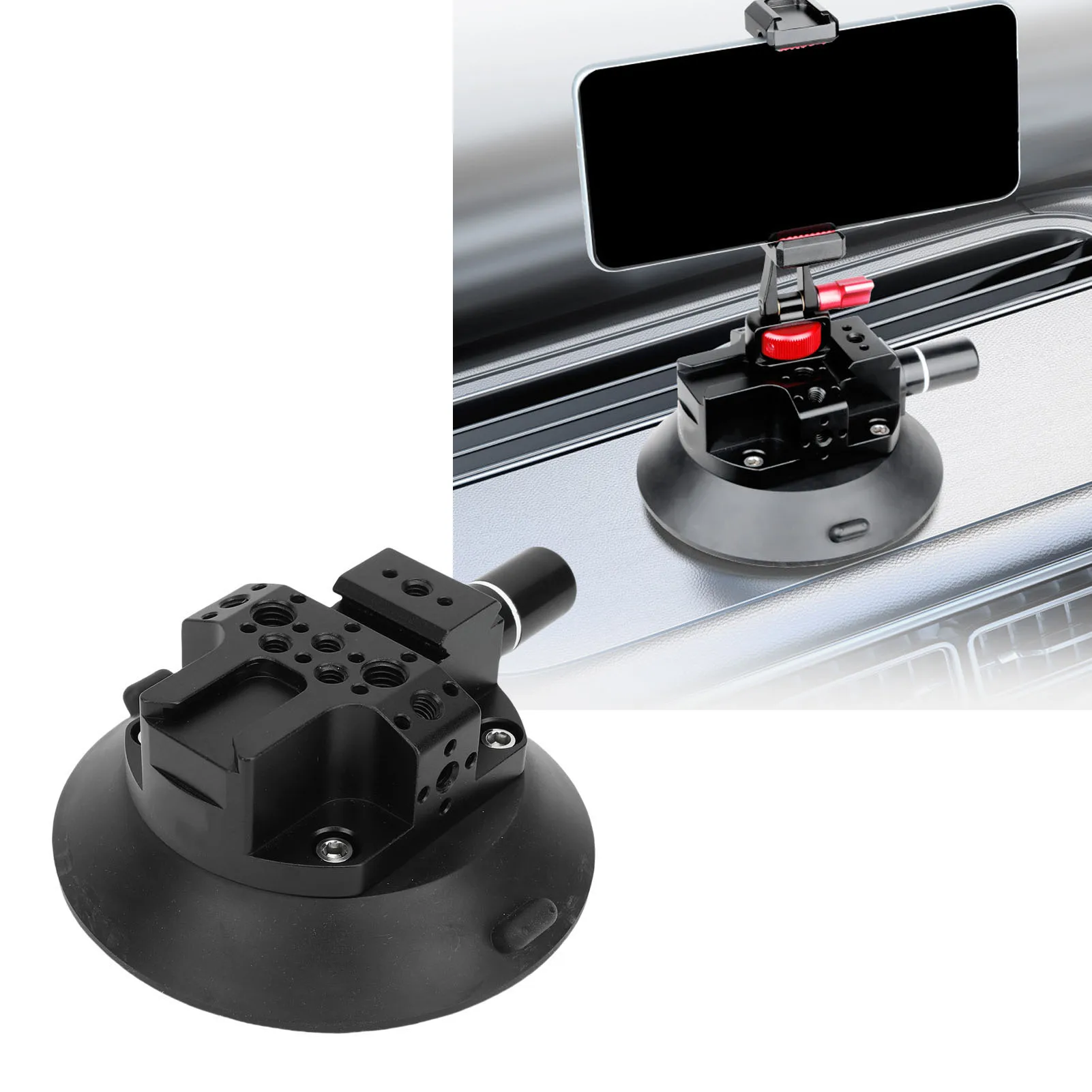 

4.6in Vacuum Suction Cup Secure Grip Professional Hand Pump Vacuum Suction Cup with 1/4in 3/8in Threaded Holes for Light Device