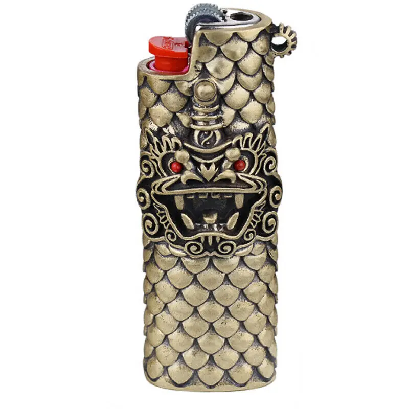 New Retro Copper Lighter Case Cover Fits Bic Lighter J3/J5 Lighter Case Cover Gift