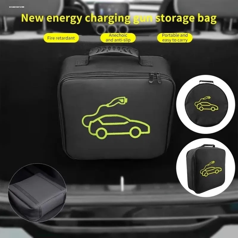 Ev carro portátil cabo de carregamento armazenamento carry bag para bmw ix3 g08 2020-2022 2023 à prova dwaterproof água retardador tronco caixa de armazenamento acessório